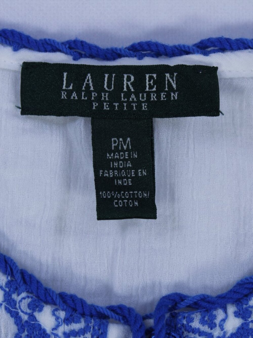 Lauren Ralph Lauren Blouse – Embroidered Boho Style – Sleeveless – Size M - Picture 2 of 7